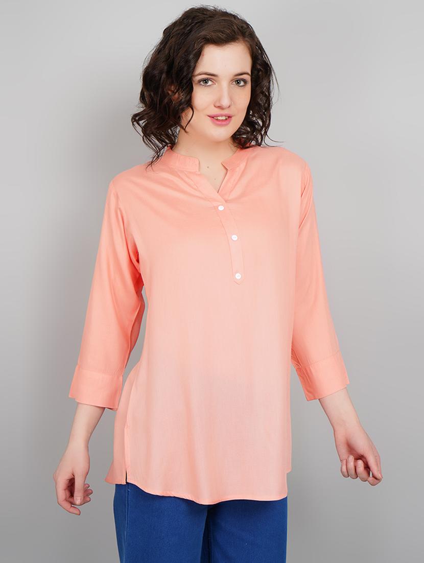 women mandarin neck solid a-line kurta - 21245320 - Standard Image - 1