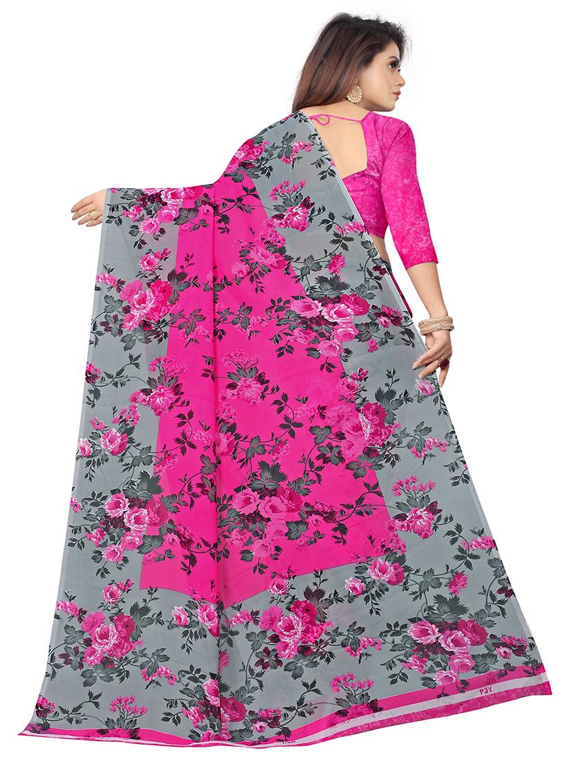 women floral printed saree with blouse - 21246319 - Standard Image - 1