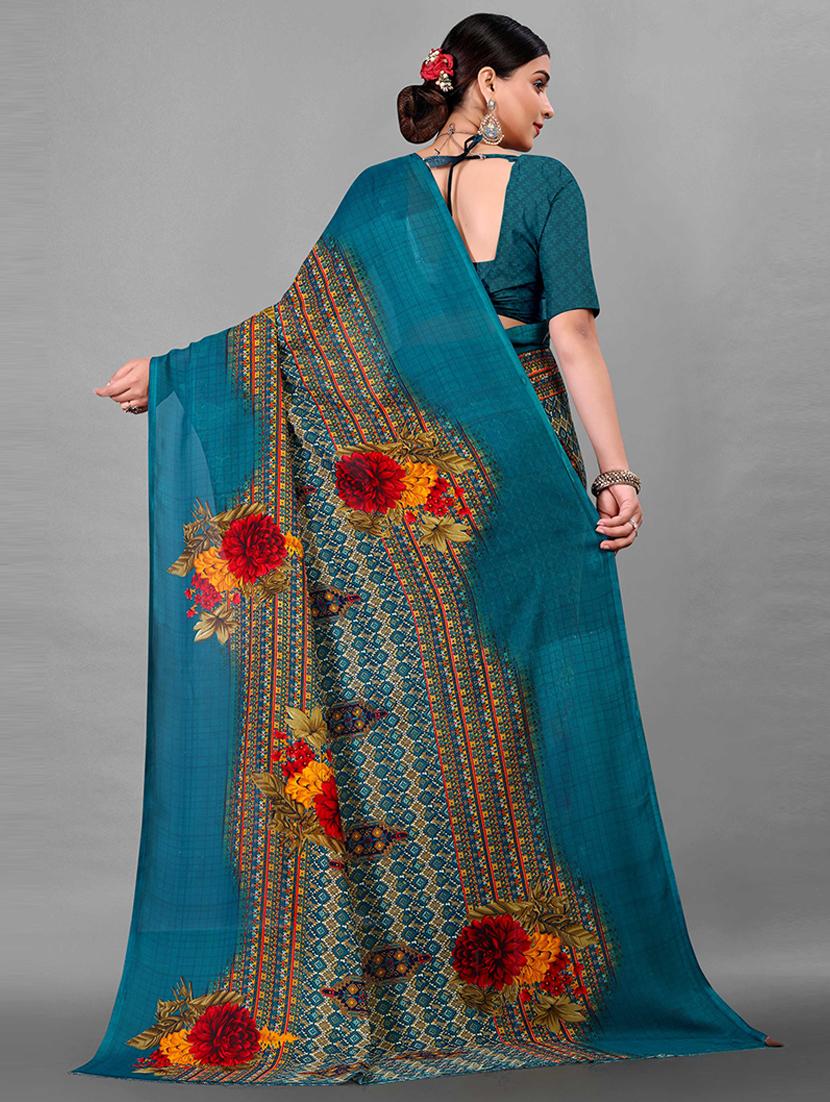 women printed saree - 21246329 - Standard Image - 1
