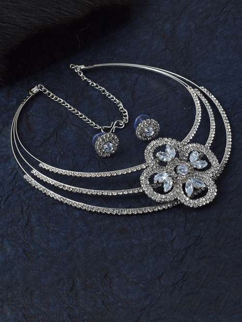 silver brass choker necklace - 21246741 -  Standard Image - 0