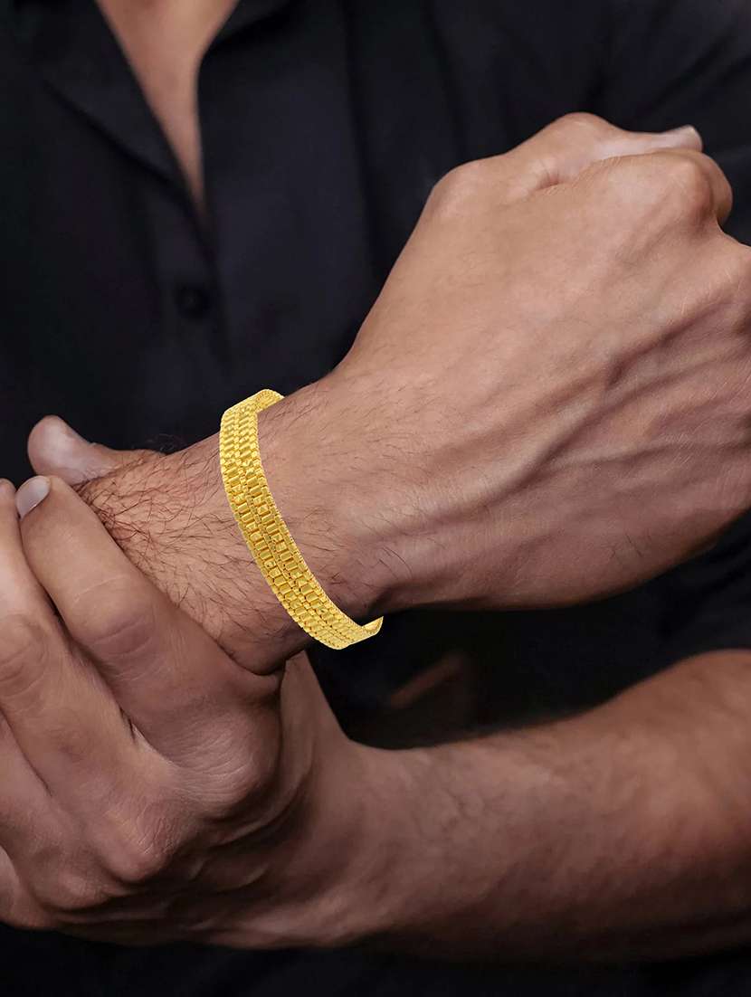 gold brass bangle bracelet - 21246745 -  Standard Image - 4