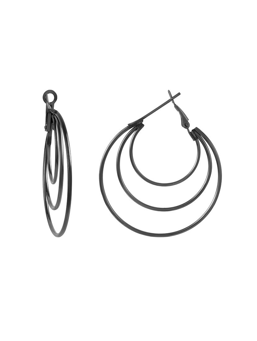 black brass hoop earrings - 21246749 -  Standard Image - 1
