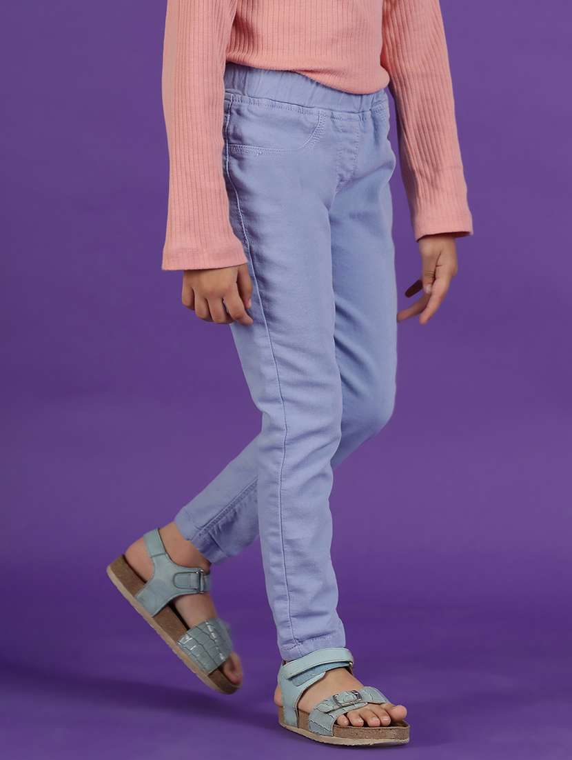 girsl mid rise solid jeggings - 21246874 -  Standard Image - 1