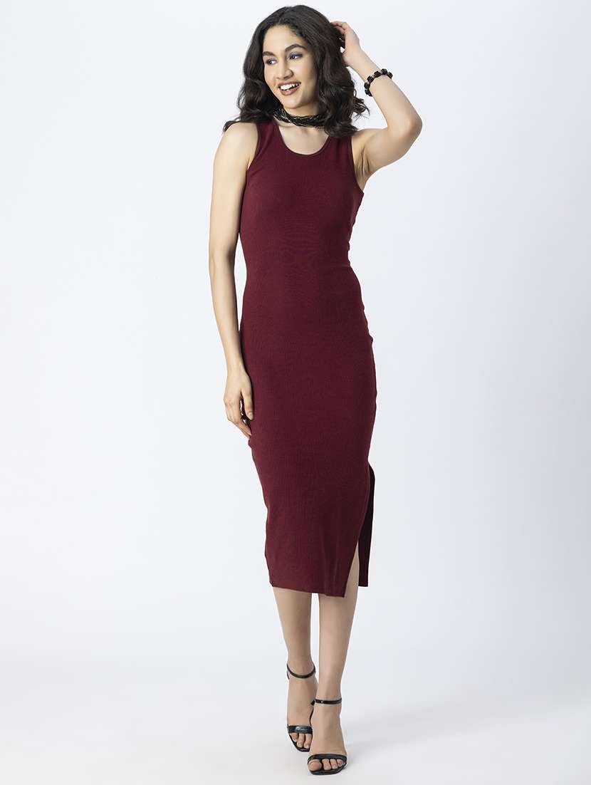 women solid sleeveless bodycon dress - 21246910 -  Standard Image - 4