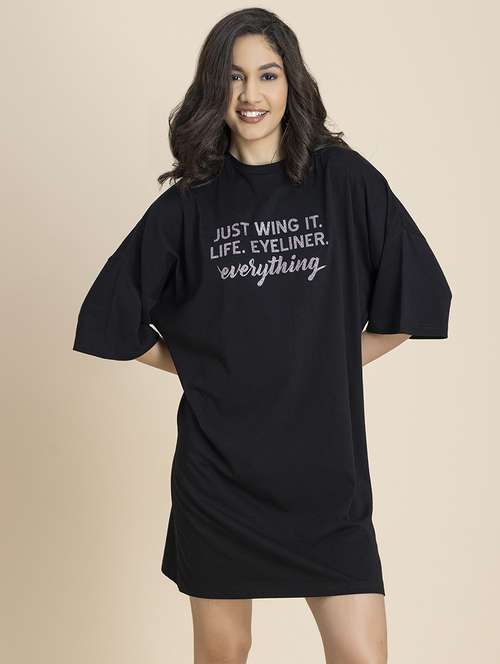 women printed jersey t-shirt dress - 21246927 - Standard Image - 0
