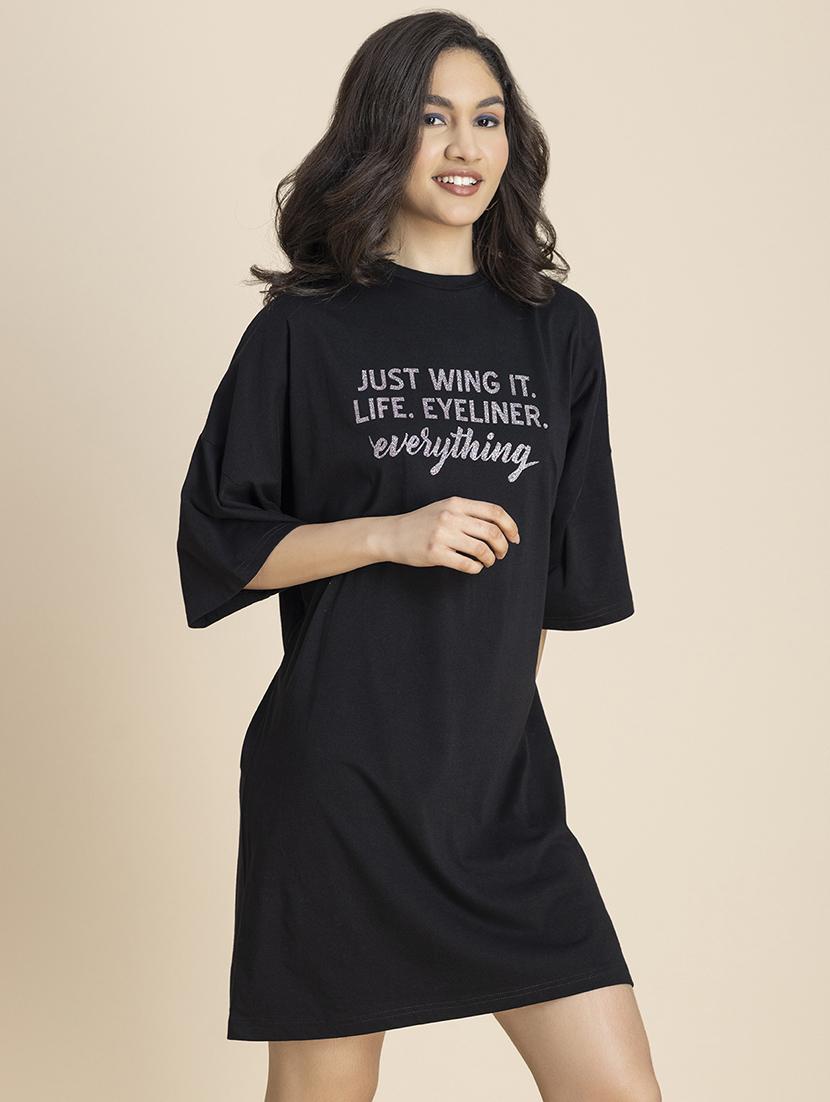 women printed jersey t-shirt dress - 21246927 - Standard Image - 1