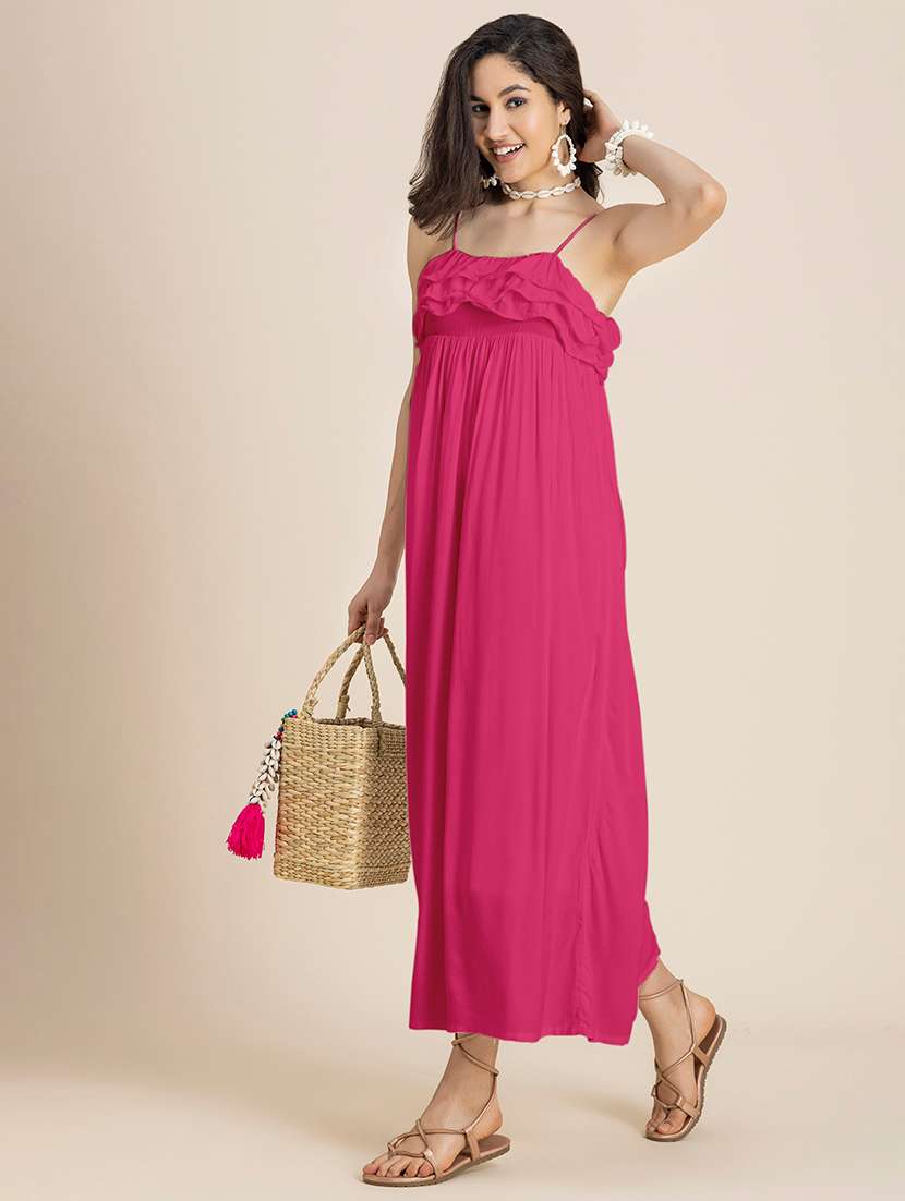 pink rayon a-line dress