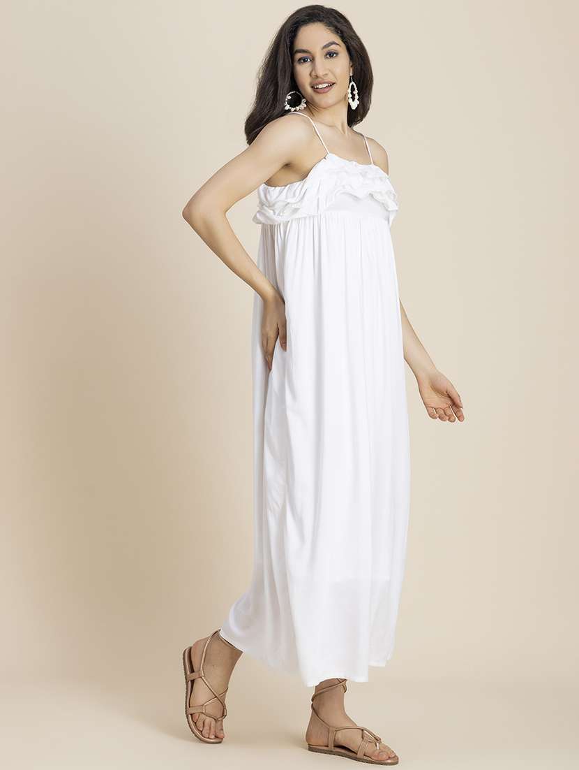 women solid shoulder strap a-line dress - 21246934 -  Standard Image - 1