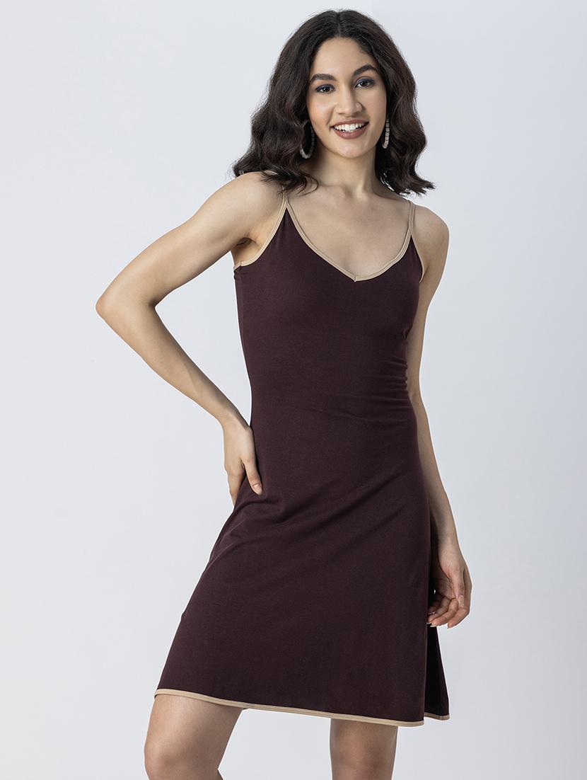 women solid shoulder strap a-line dress - 21246944 - Zoom Image - 0