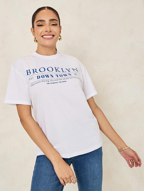 women round neck oversized t-shirt - 21246983 -  Standard Image - 0