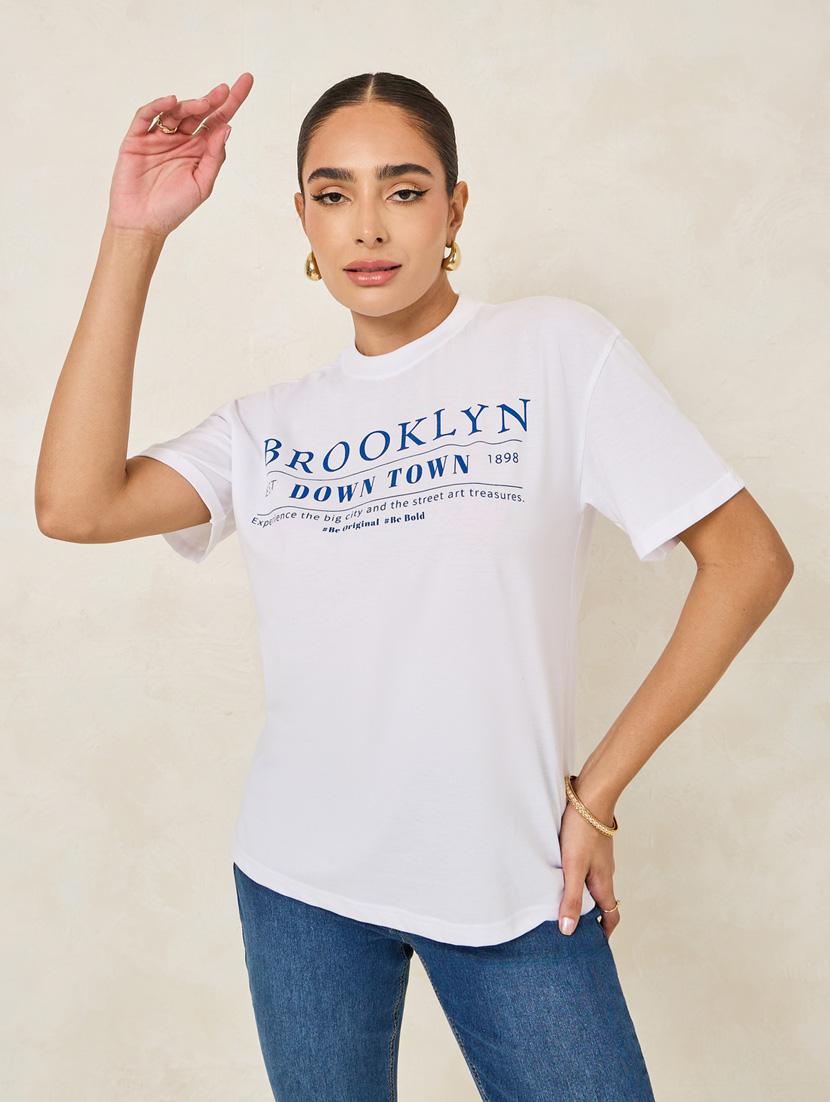 women round neck oversized t-shirt - 21246983 -  Standard Image - 1