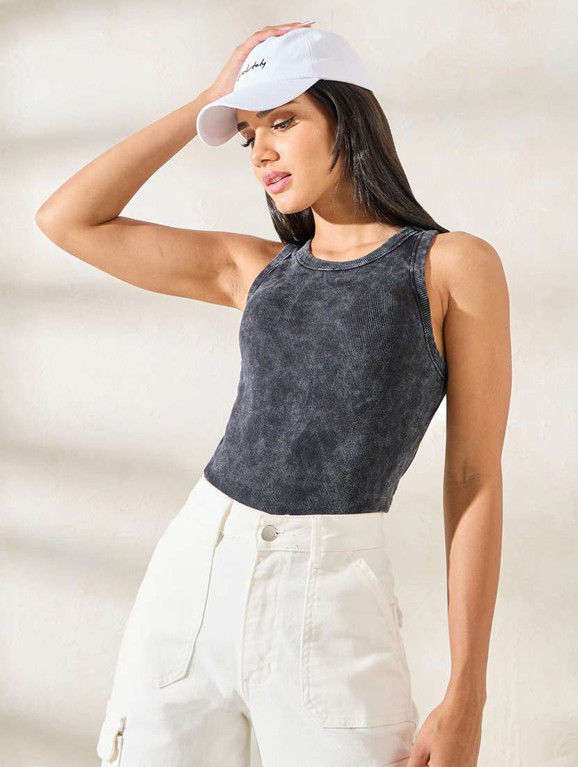 women solid sleeveless tank top - 21246995 -  Standard Image - 1