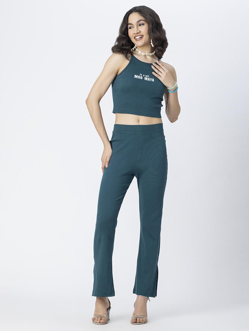 teal blue jersey bootcut trouser - 21247046 - Standard Image - 4