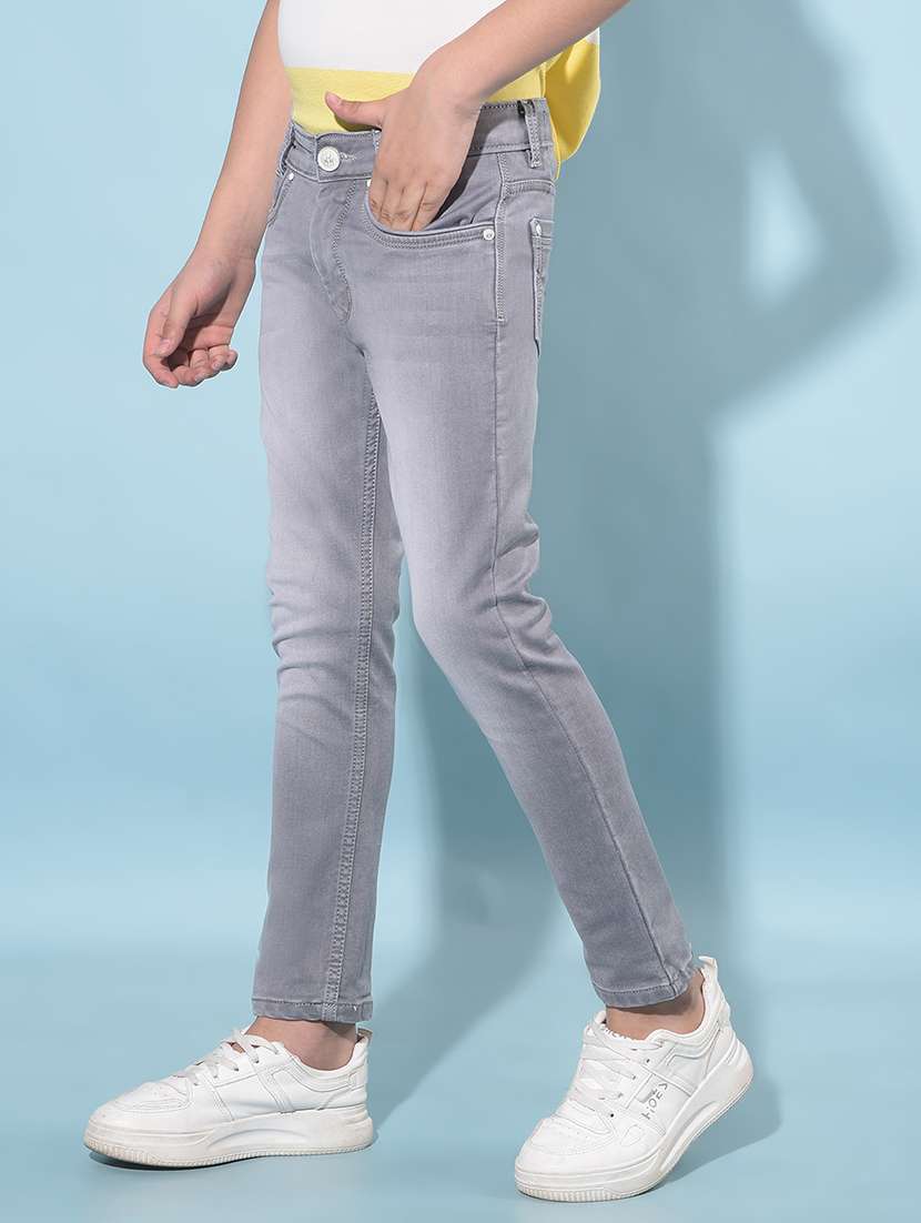 boys mid rise plain denim jeans - 21247073 -  Standard Image - 1
