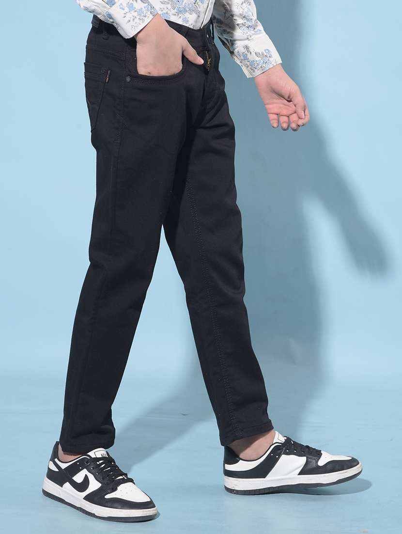 boys mid rise plain jeans - 21247076 -  Standard Image - 1