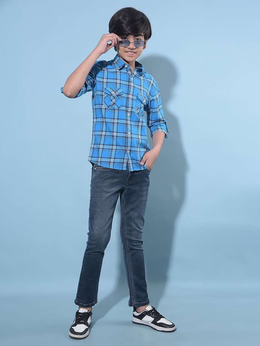 boys mid rise plain denim jeans - 21247078 -  Standard Image - 4