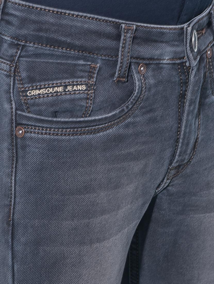 grey cotton blend plain jean - 21247097 - Standard Image - 6