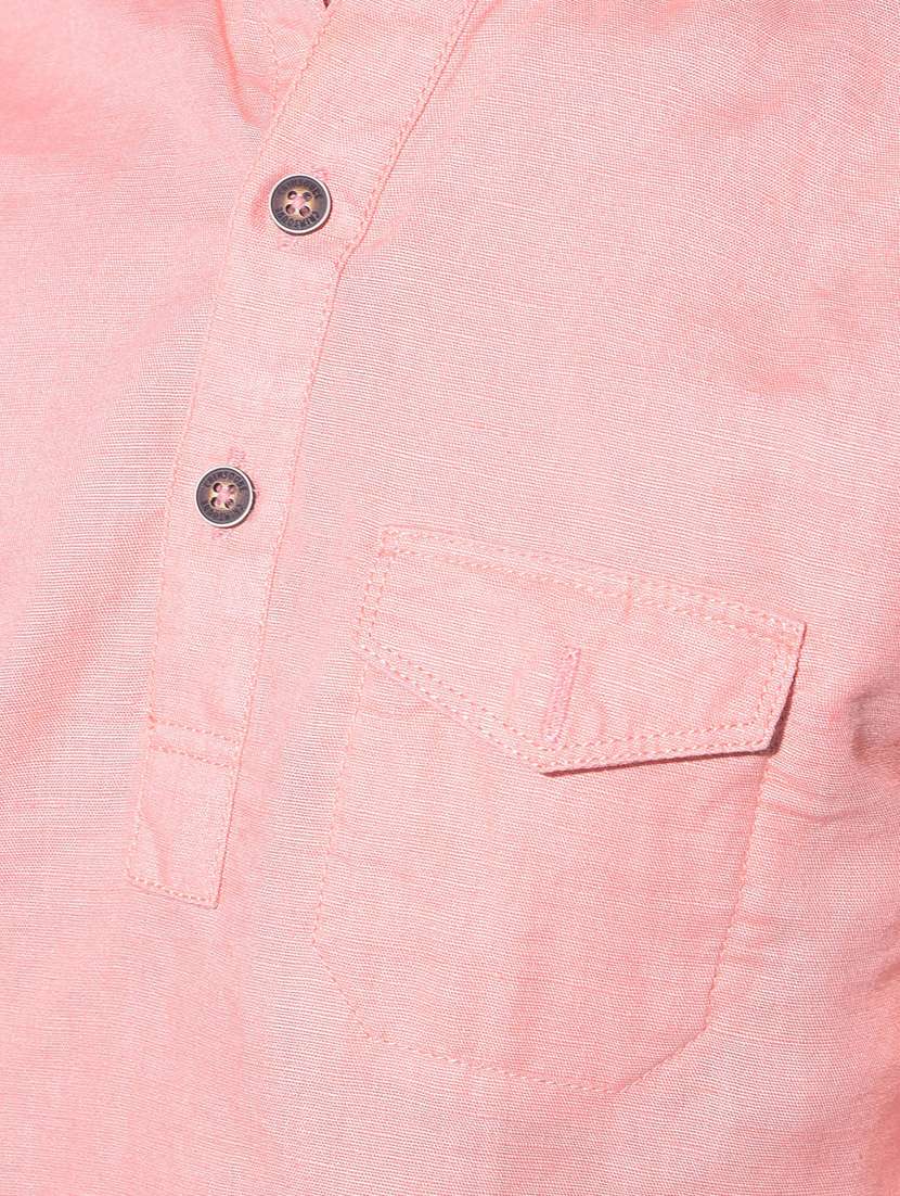 boys peach solid long sleeve kurta - 21247099 - Standard Image - 4