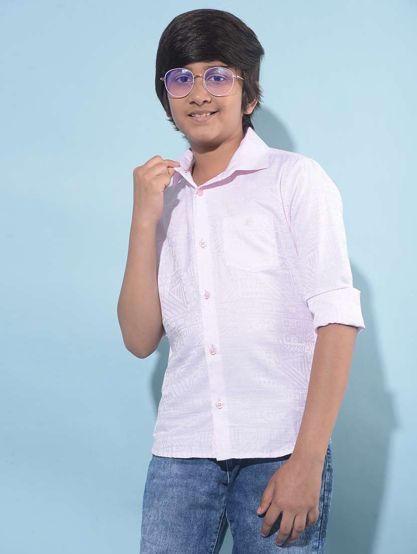 boys long sleeved cotton shirt
