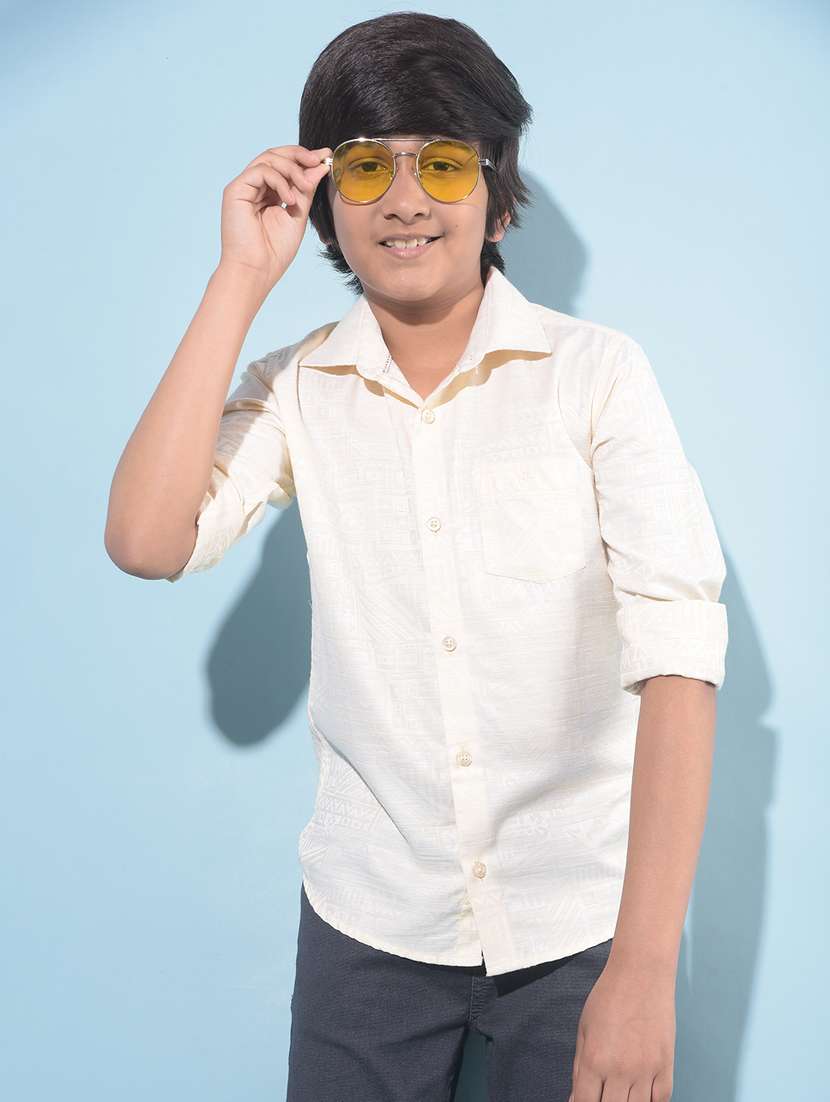 boys long sleeved cotton shirt