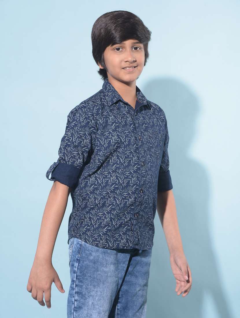 navy blue cotton shirt - 21247134 -  Standard Image - 1