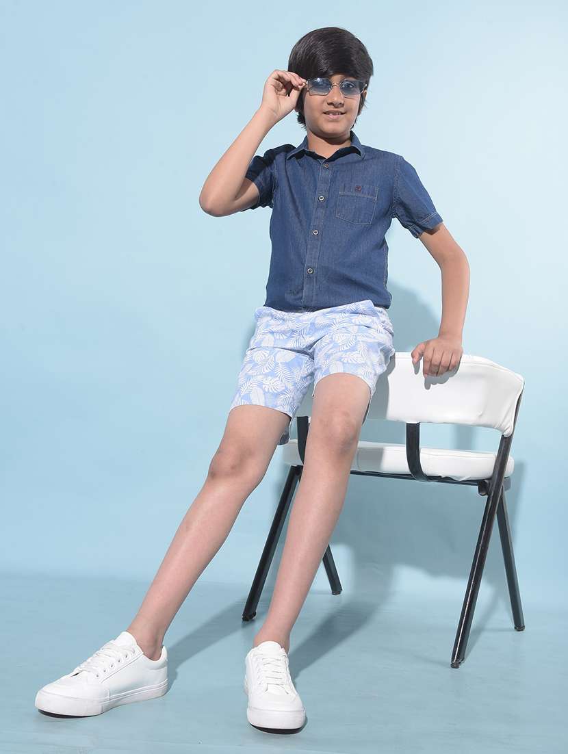boys printed mid rise cotton shorts - 21247181 -  Standard Image - 4