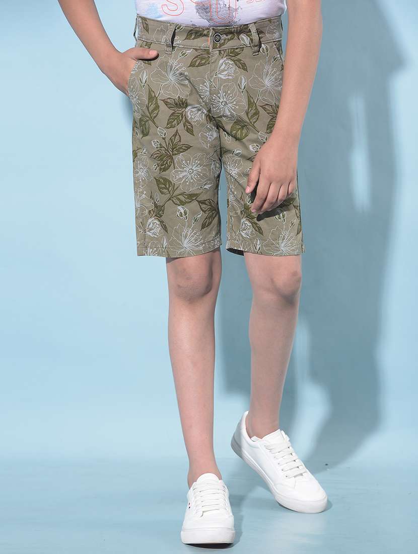 olive cotton shorts 