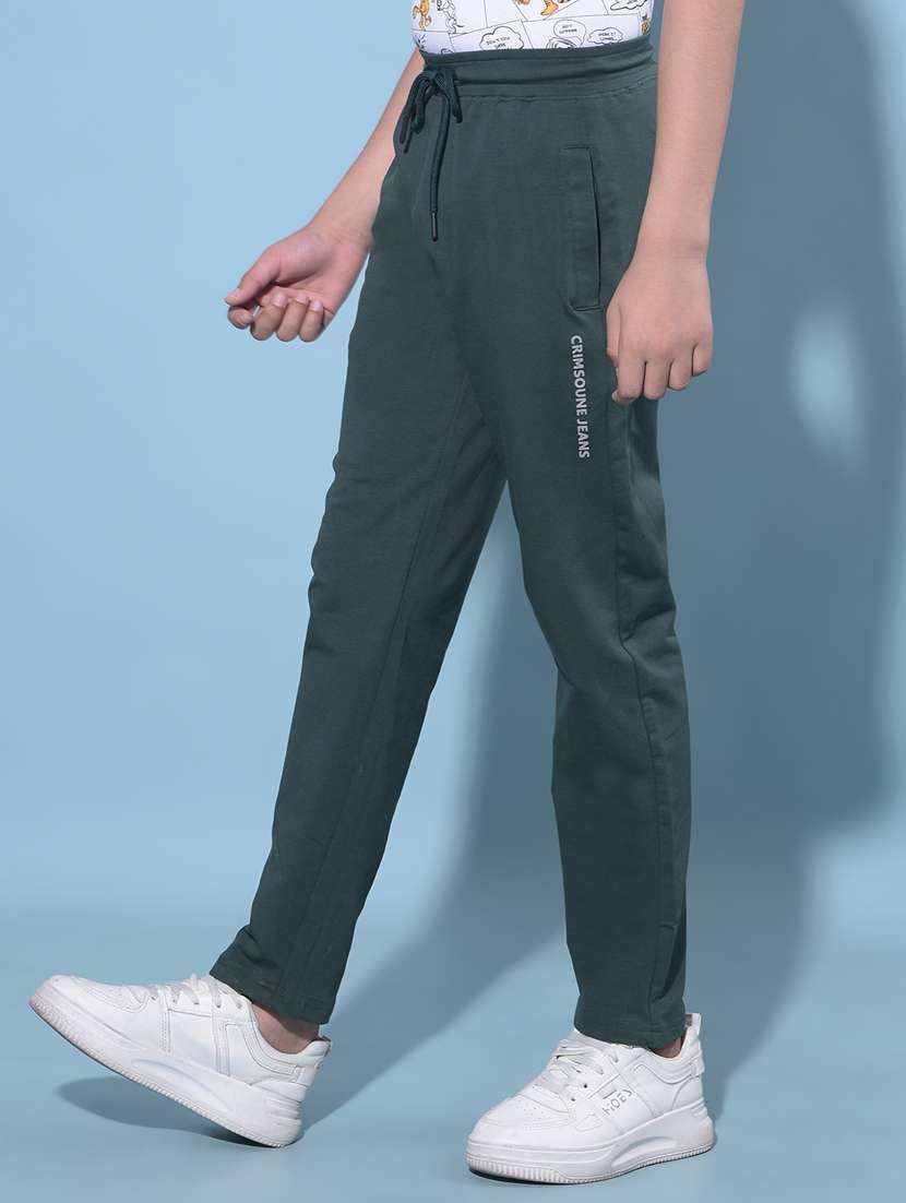 green cotton blend track pant - 21247196 -  Standard Image - 1