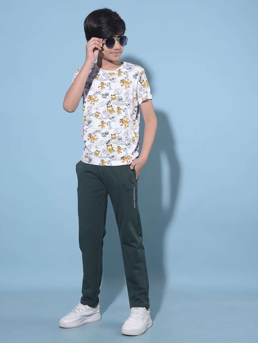 green cotton blend track pant - 21247196 -  Standard Image - 4