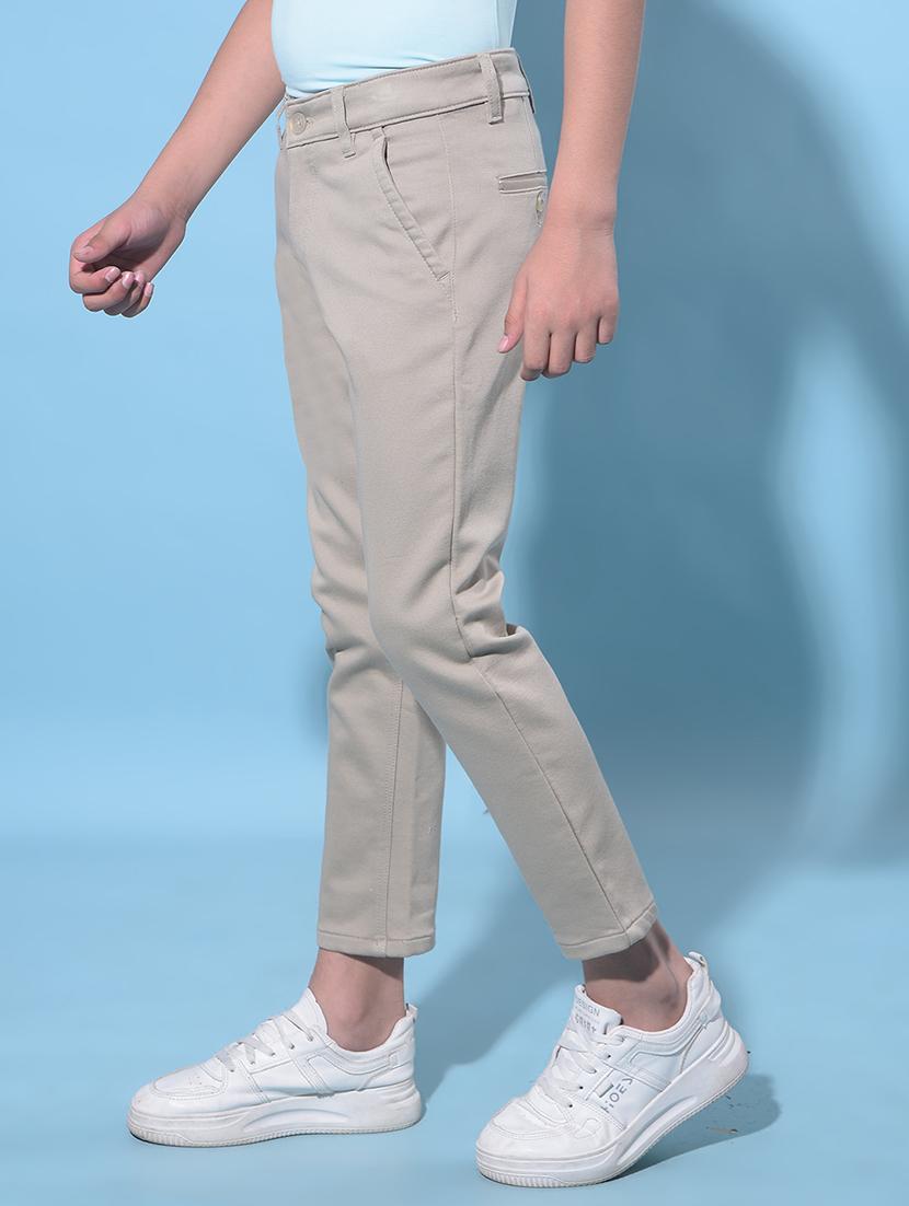boy solid cotton chinos trouser - 21247204 - Standard Image - 1