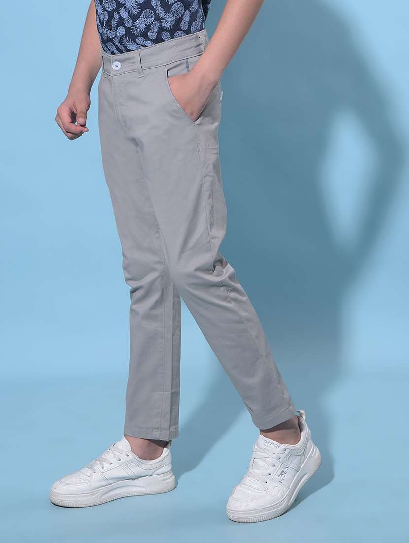 grey cotton chinos trouser - 21247206 -  Standard Image - 1