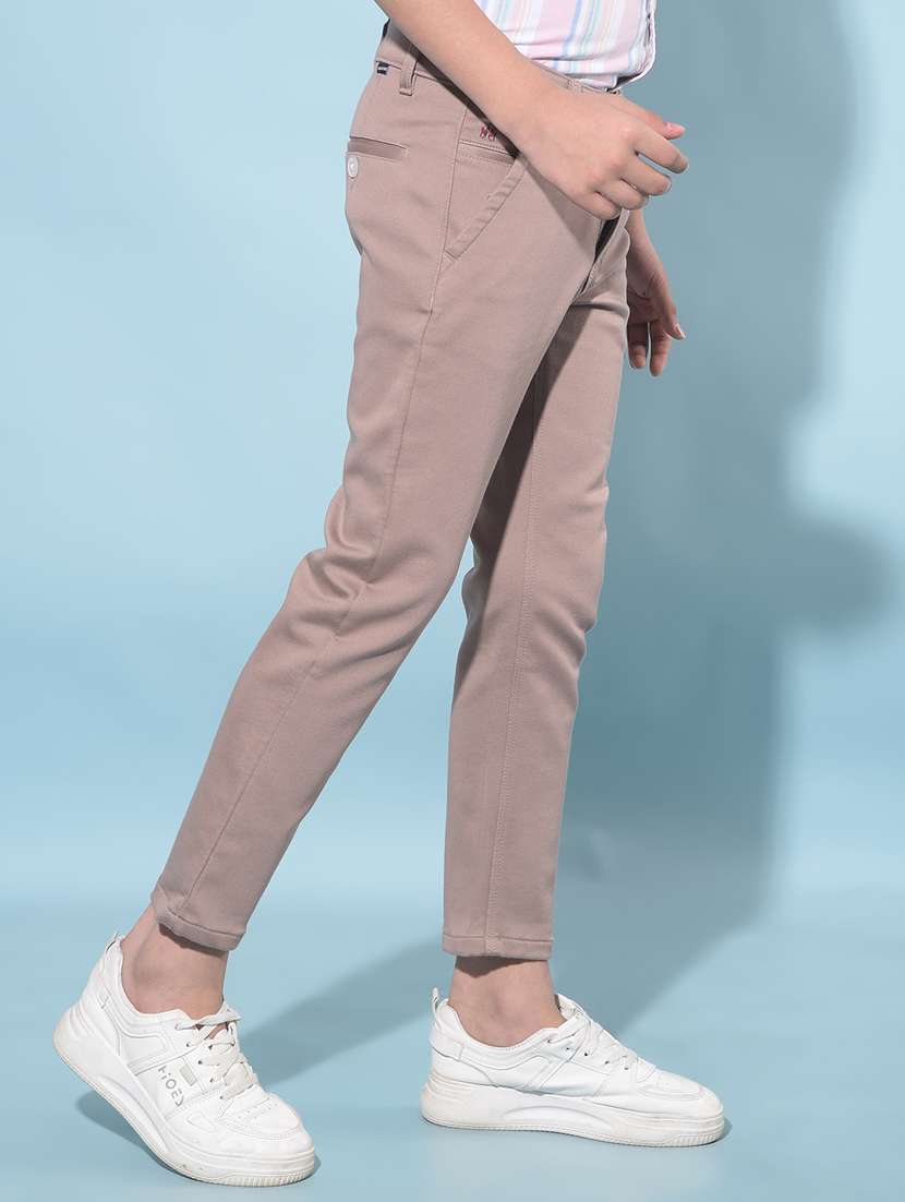 men solid cotton chinos trouser - 21247210 -  Standard Image - 1