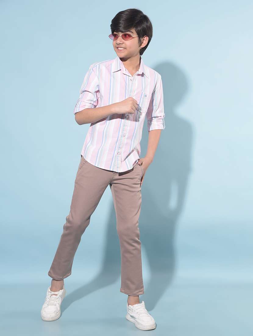 men solid cotton chinos trouser - 21247210 -  Standard Image - 4