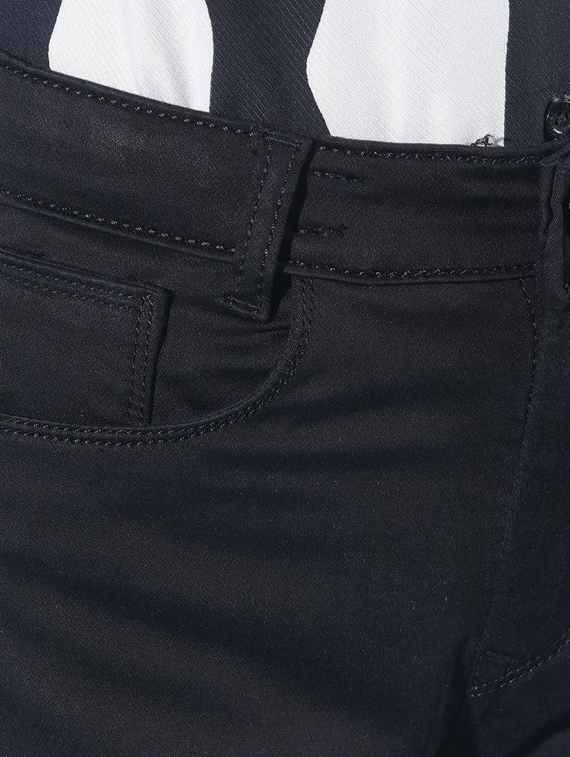black cotton blend plain jeans - 21247314 - Standard Image - 6