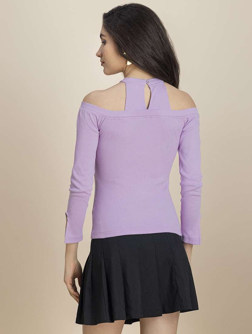 women solid long sleeves regular top - 21247411 -  Standard Image - 4