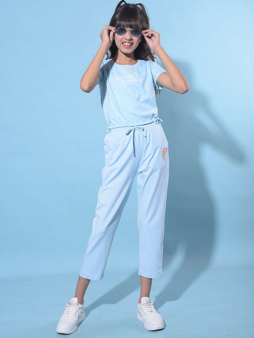 light blue cotton crop tee - 21247424 -  Standard Image - 4