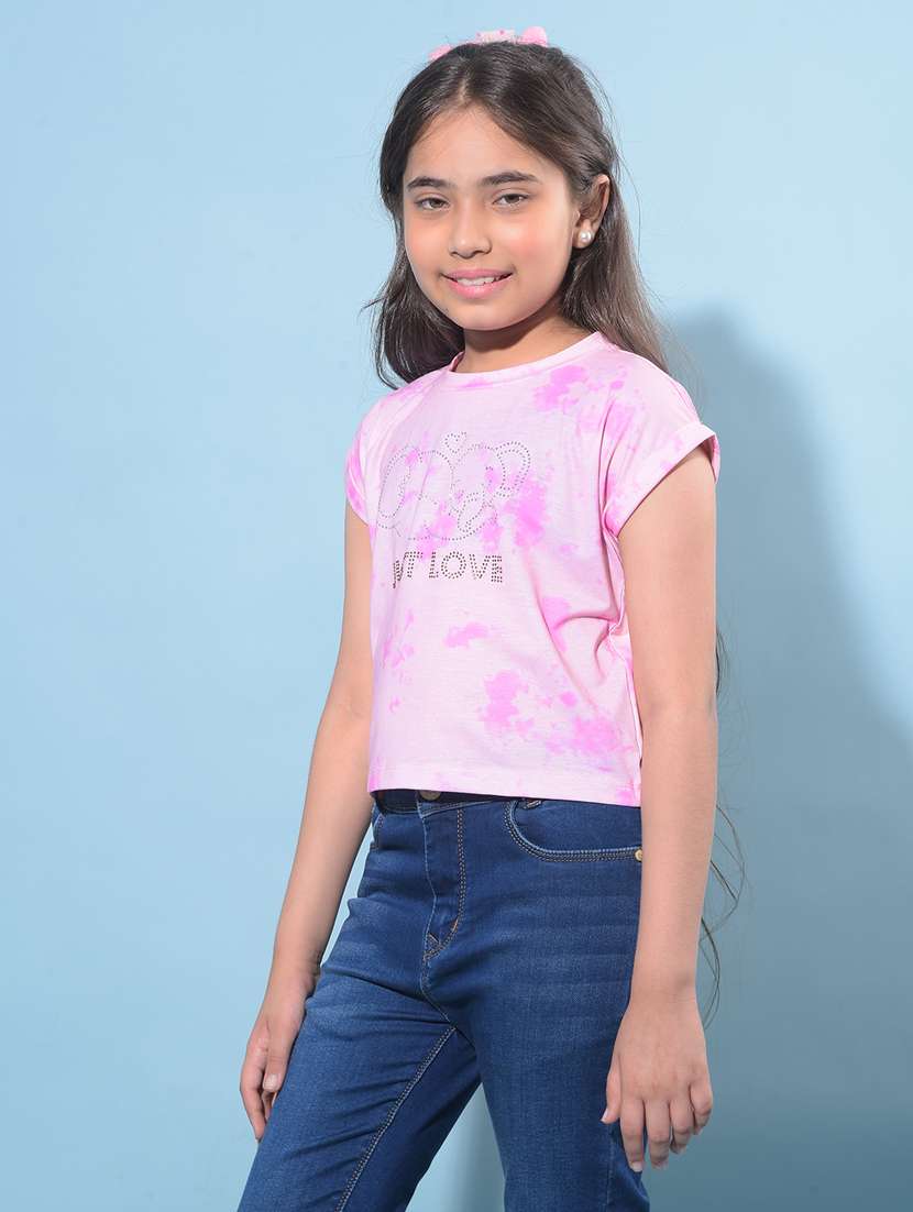 pink cotton regular tee - 21247431 - Standard Image - 1