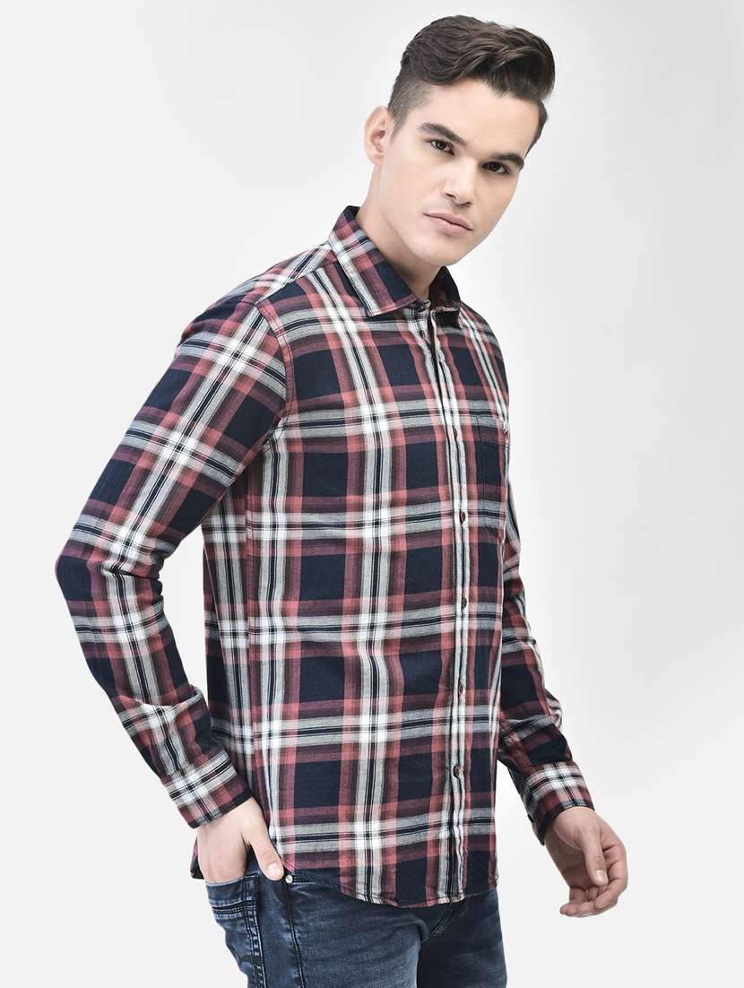 Men Check Print Casual Shirt - 21247513 -  Standard Image - 1
