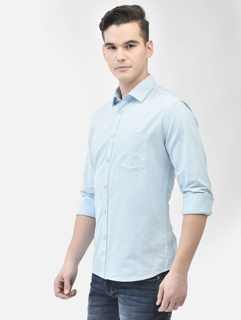 light blue cotton casual shirt - 21247516 -  Standard Image - 1