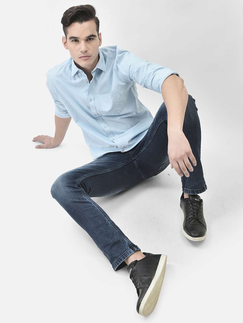 light blue cotton casual shirt - 21247516 -  Standard Image - 4