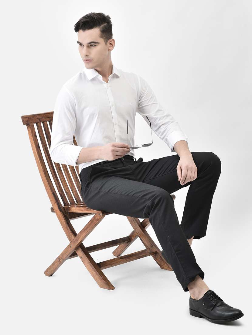 white solid casual shirt - 21247522 -  Standard Image - 4