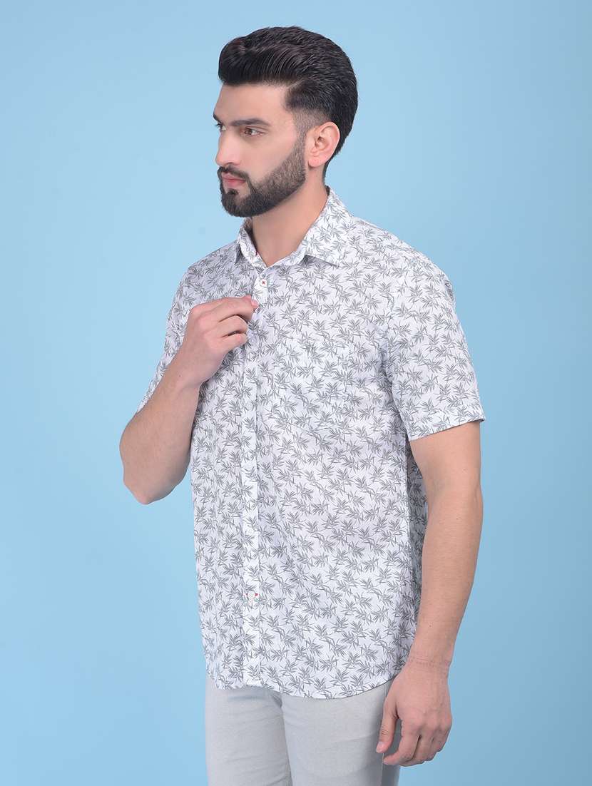 White Floral Casual Shirt - 21247550 -  Standard Image - 1