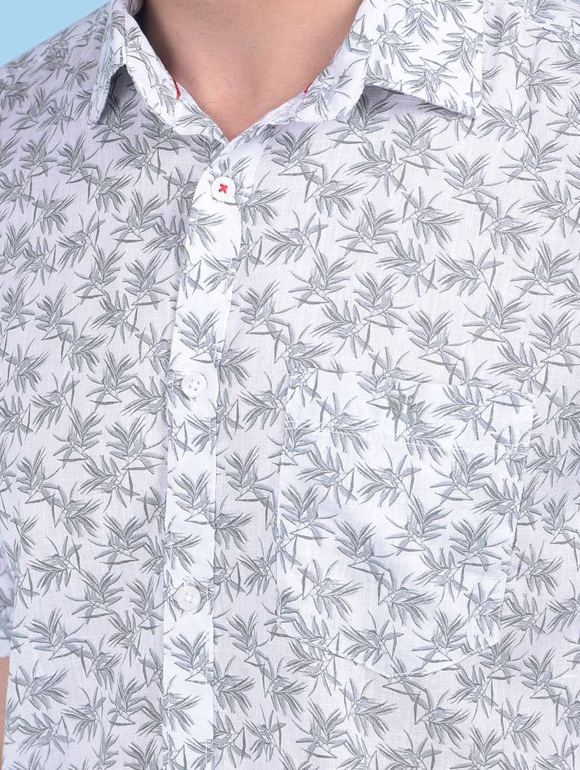 White Floral Casual Shirt - 21247550 -  Standard Image - 4