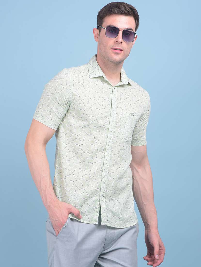 men neo mint printed short sleeve casual shirt - 21247565 -  Standard Image - 1