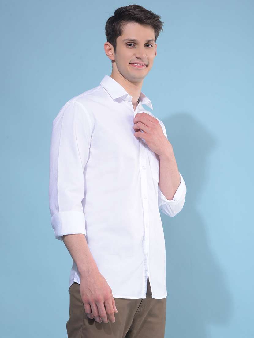 white cotton casual shirt - 21247576 -  Standard Image - 1