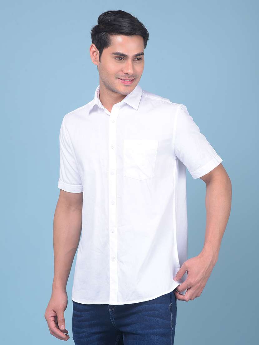 white cotton casual shirt - 21247586 -  Standard Image - 1