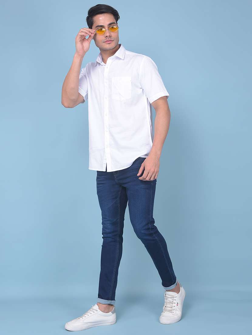 white cotton casual shirt - 21247586 -  Standard Image - 4