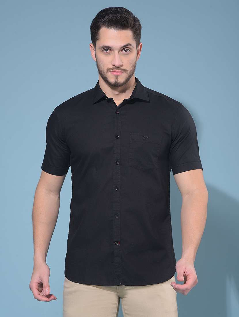 black cotton casual shirt