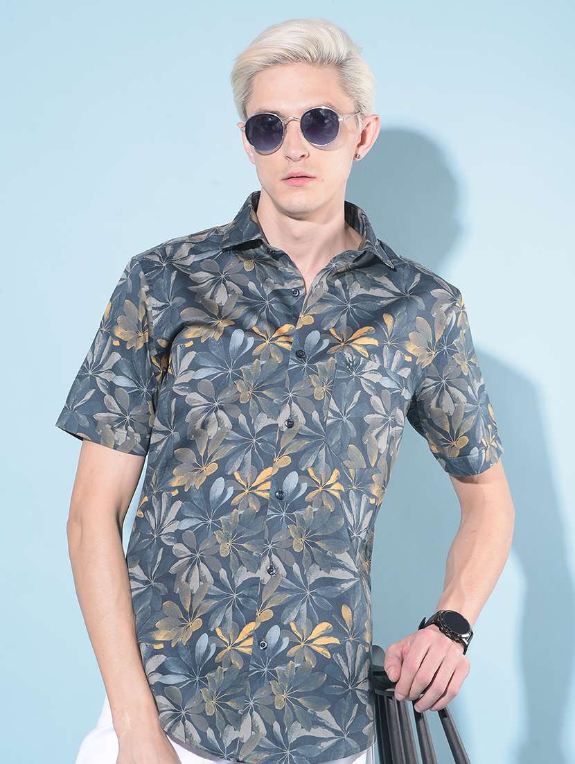 men printed casual shirt