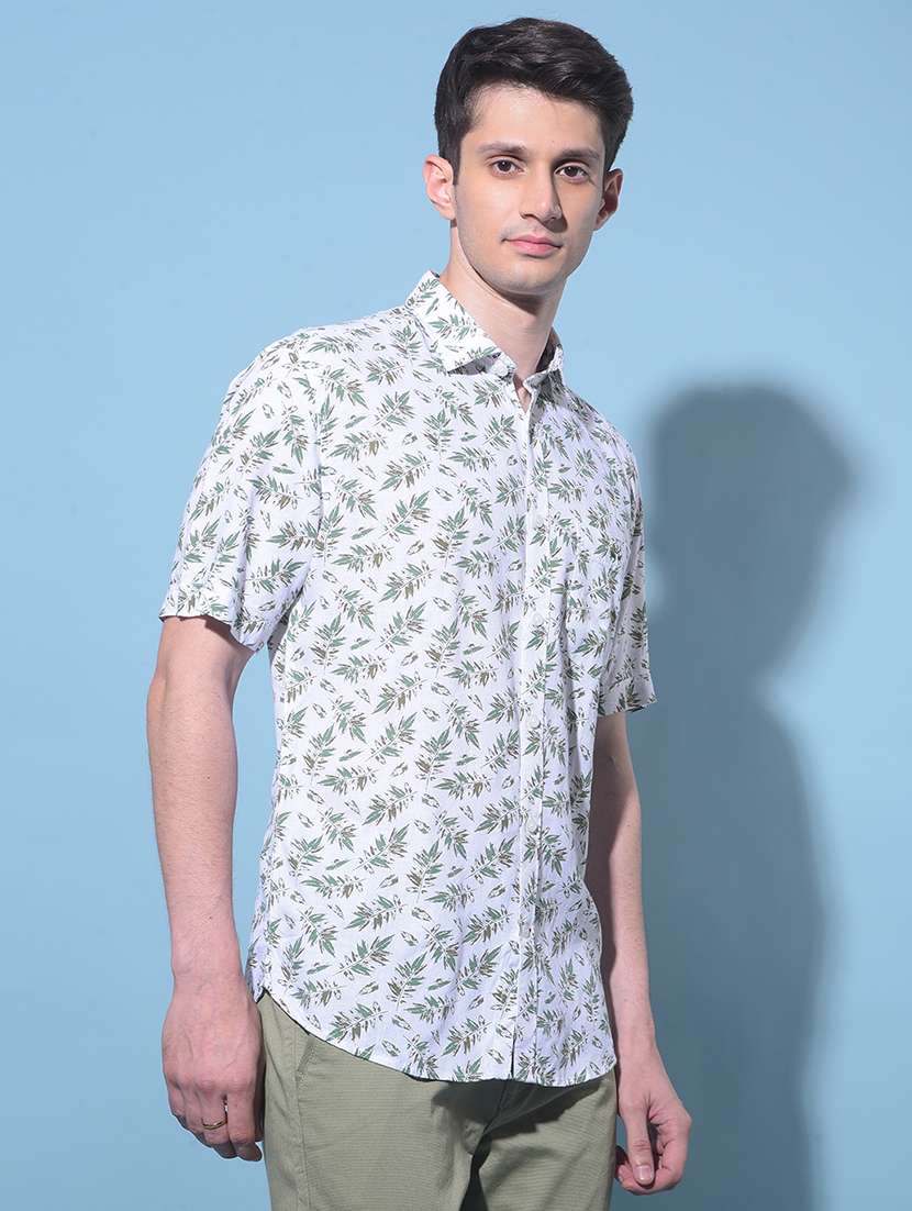men printed short sleeve casual shirt - 21247692 - Standard Image - 1